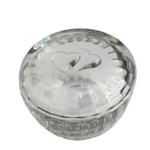 Vintage Italian Glass Trinket Dish Hearts Valentine's Day‎ Luigi Bormioli MCM